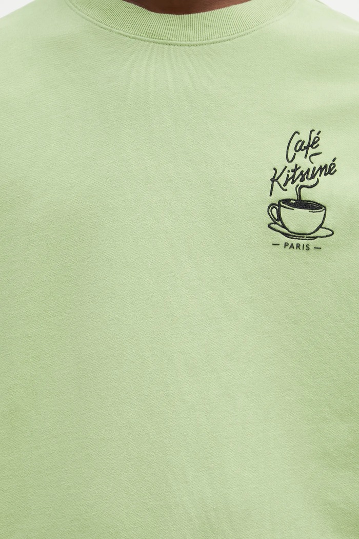 Хлопковая кофта Café Kitsuné Coffee Cup Relaxed зелёный CKMU00302KM0330