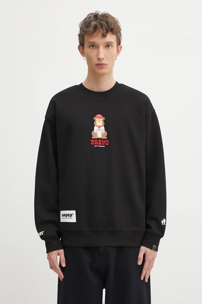 Clothing AAPE sweatshirt Aaper Crew Neck AAPSWMC368XXP black