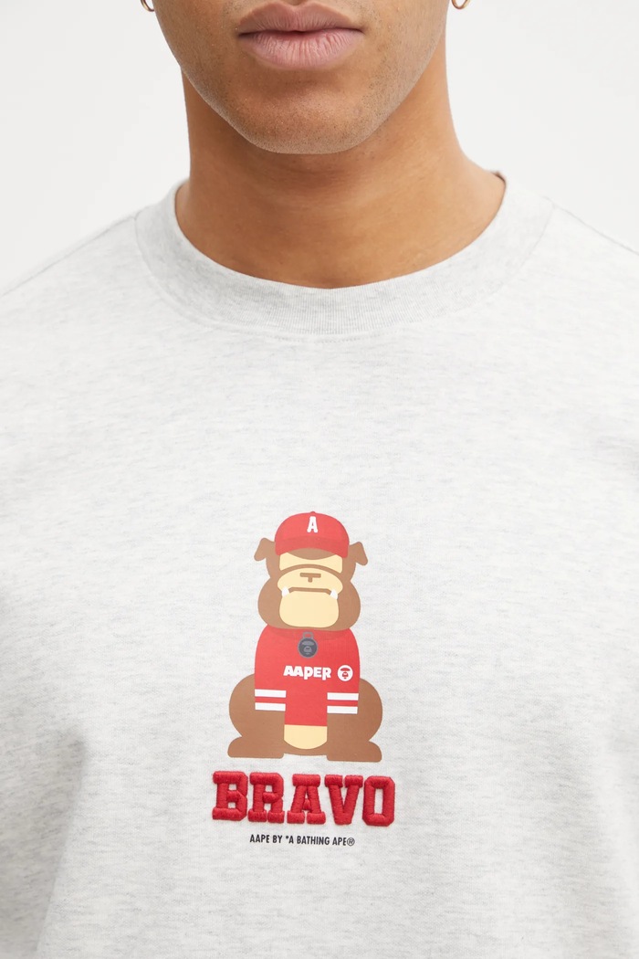 AAPE sweatshirt Aaper Crew Neck gray AAPSWMC368XAP