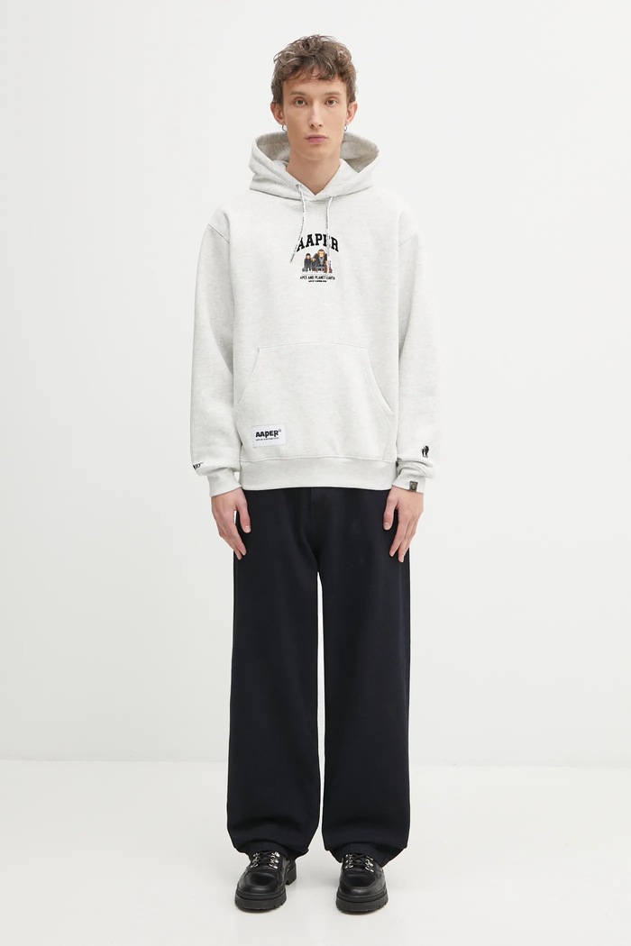 AAPE sweatshirt Aaper Hoodie AAPSWMC370XAP gray