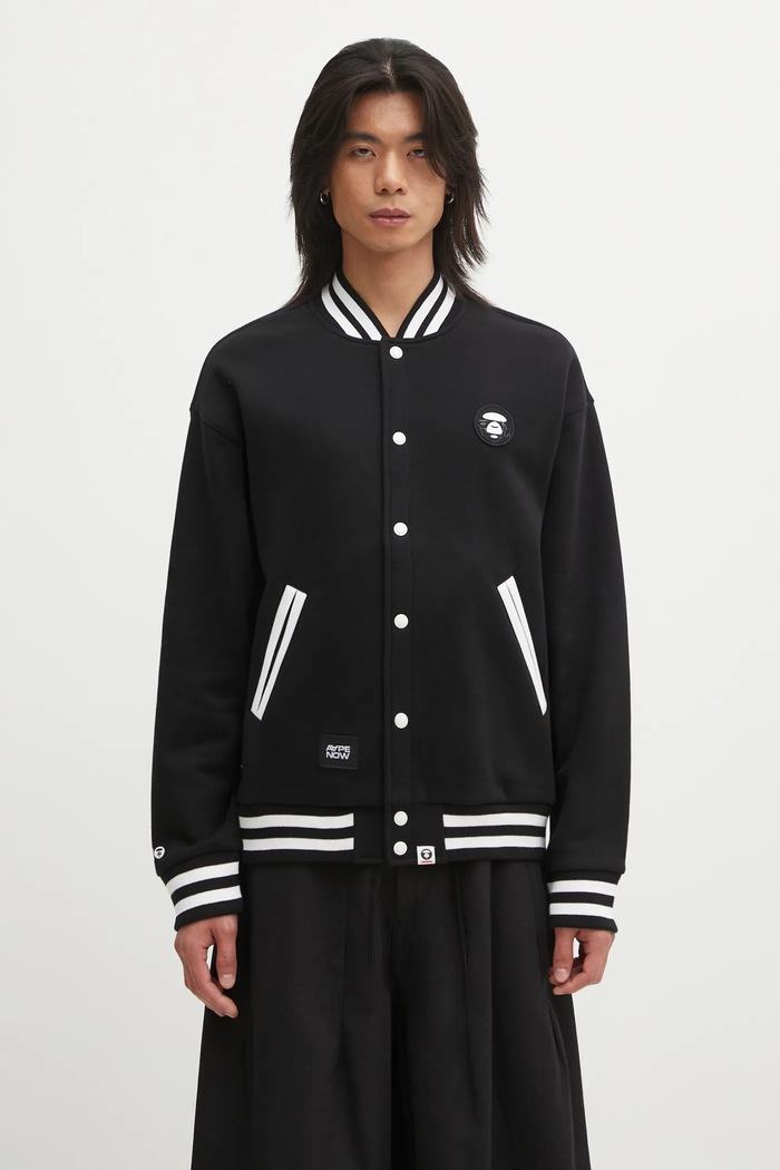 Кофта AAPE Now Zip Up гладкий чорний AAPSWMC360XXP