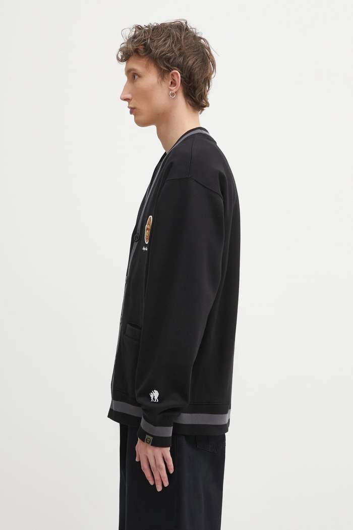 AAPE bluză Aaper Zip Up AAPSWMC374XXP negru AW25