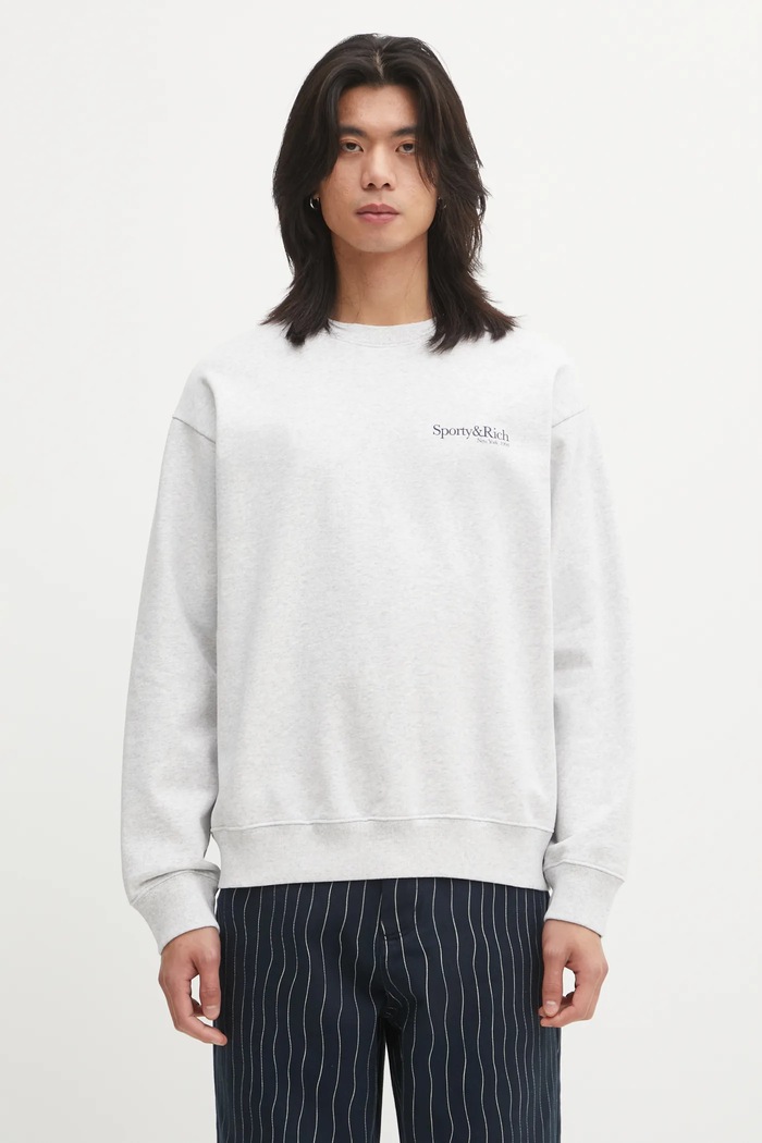 Sporty & Rich cotton sweatshirt Run Club cotton gray ST07162175GY03
