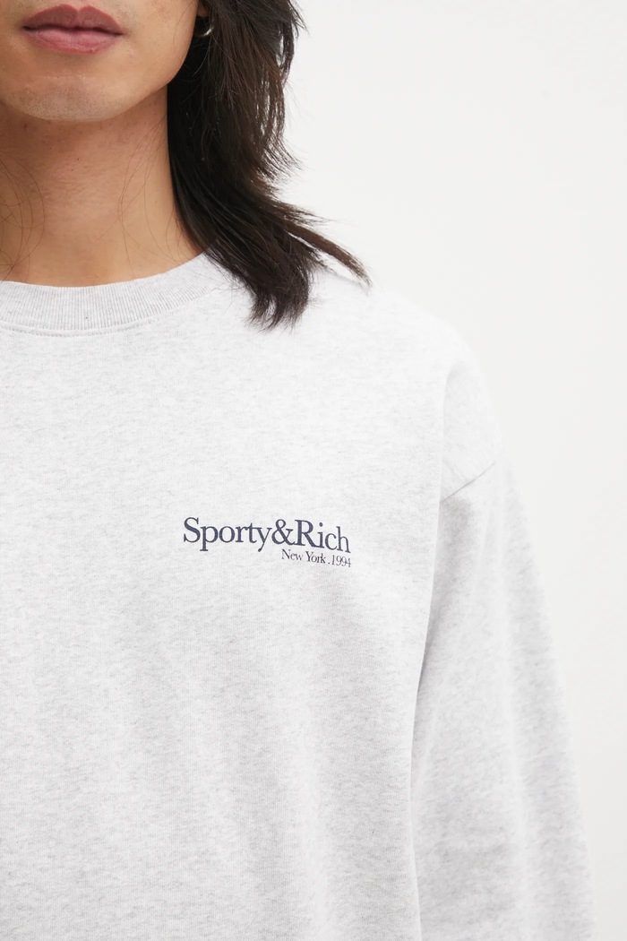 Sporty & Rich cotton sweatshirt Run Club gray ST07162175GY03
