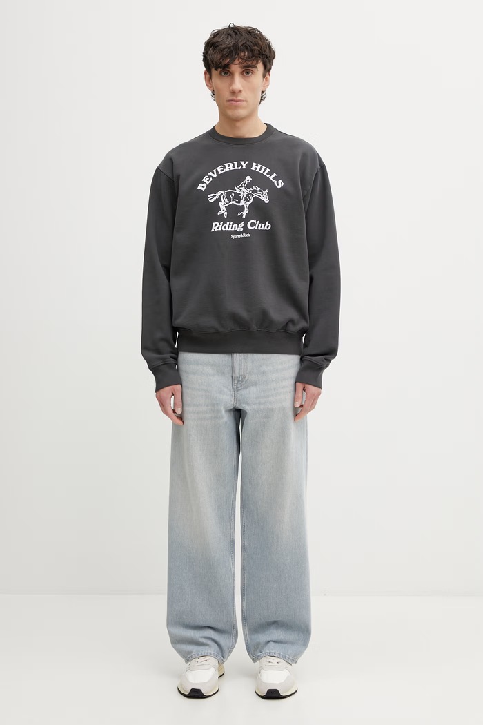 Sporty & Rich BH Riding Club Men's cotton sweatshirt ST07164255BA02 gray