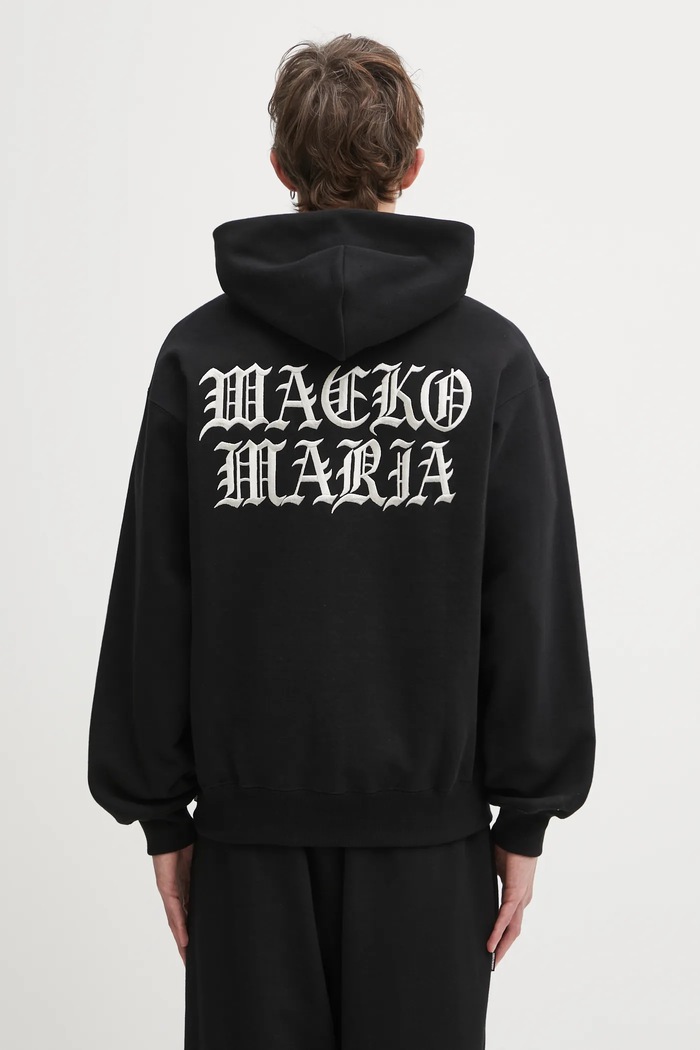 Îmbrăcăminte Wacko Maria hanorac de bumbac Heavy Weight 25FW.WMC.SS02 negru