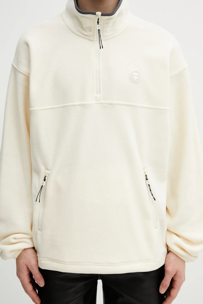 AAPE bluza polarowa beżowy AAPSWMC363XXP