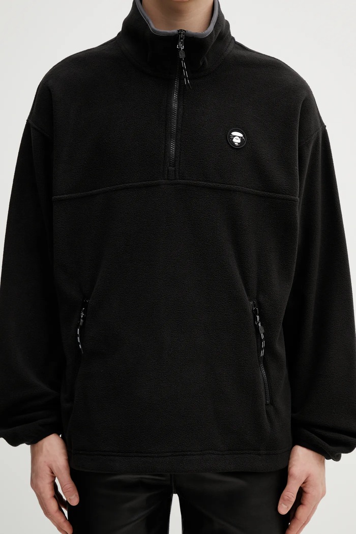 AAPE bluza polarowa czarny AAPSWMC363XXP