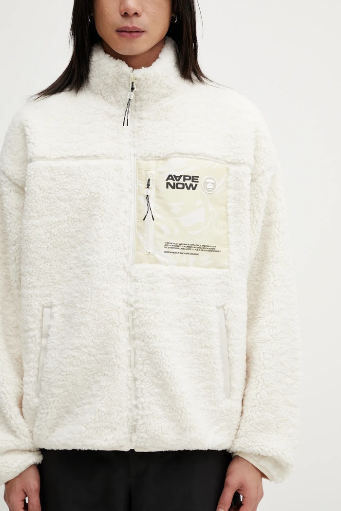 AAPE fleece sweatshirt beige AAPSWMC365XXP