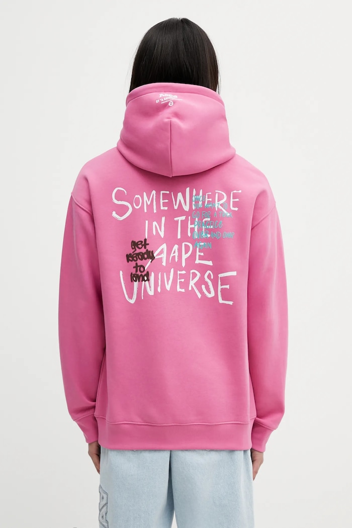 Dukserica AAPE print roza AAPSWMD312XXP