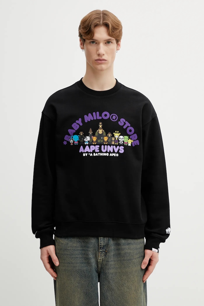 AAPE bluza pozostałe czarny AAPSWM9794XXP