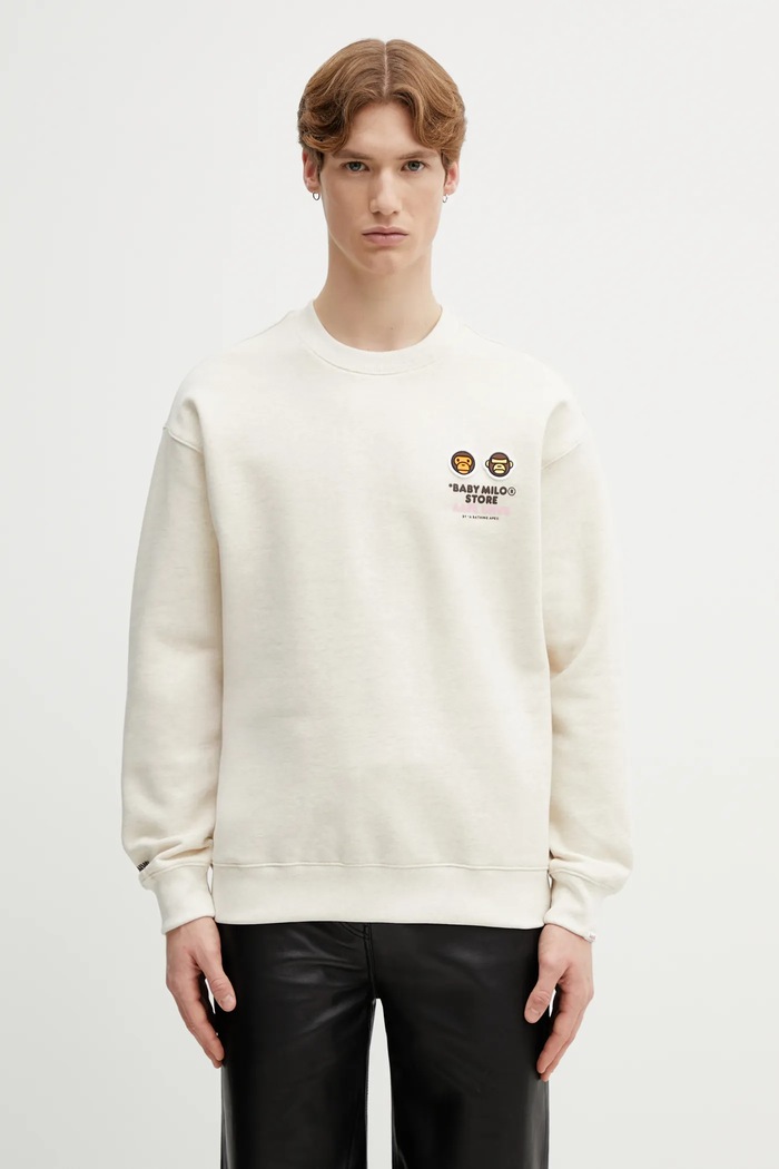 AAPE bluza AAPSWM9795XBP beżowy AW25