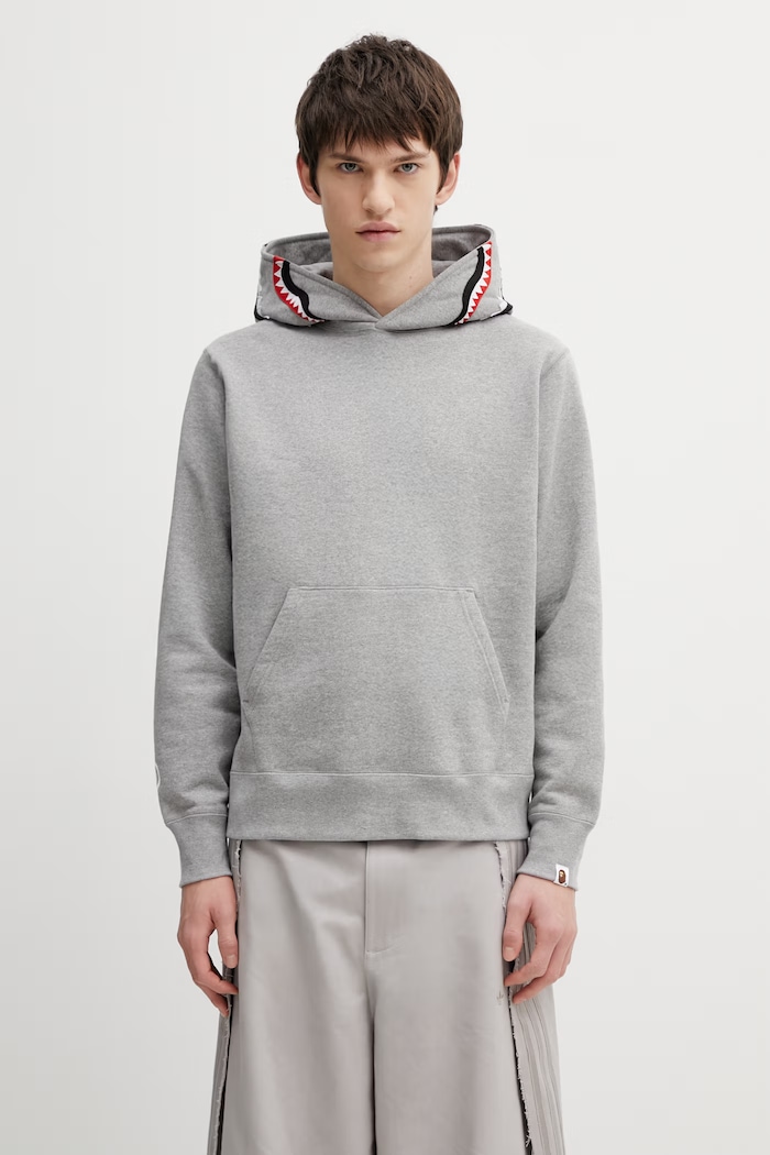 A Bathing Ape bluza bawełniana Shark bawełna szary 001PPL801301M