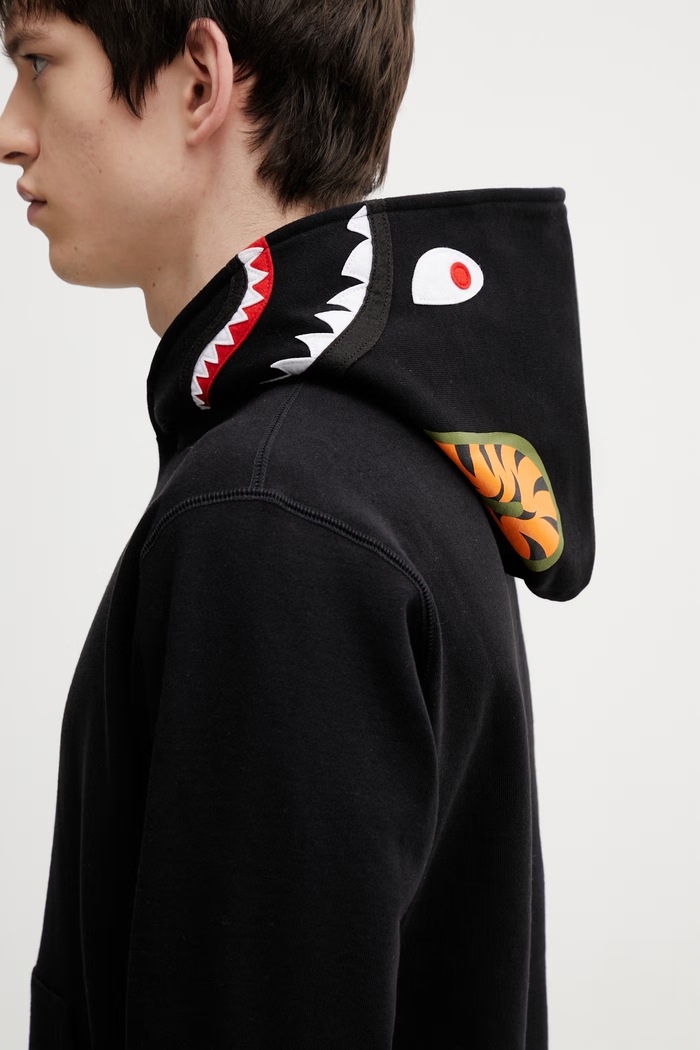 A Bathing Ape bluza bawełniana Shark czarny 001PPL801301M