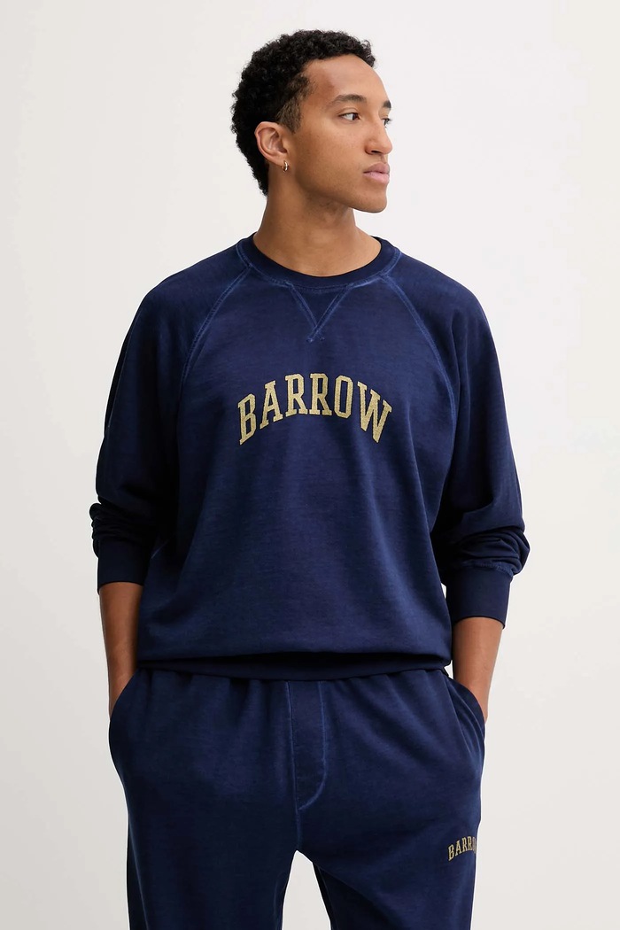 Bavlnená mikina Barrow F5BWUASW026 tmavomodrá AW25