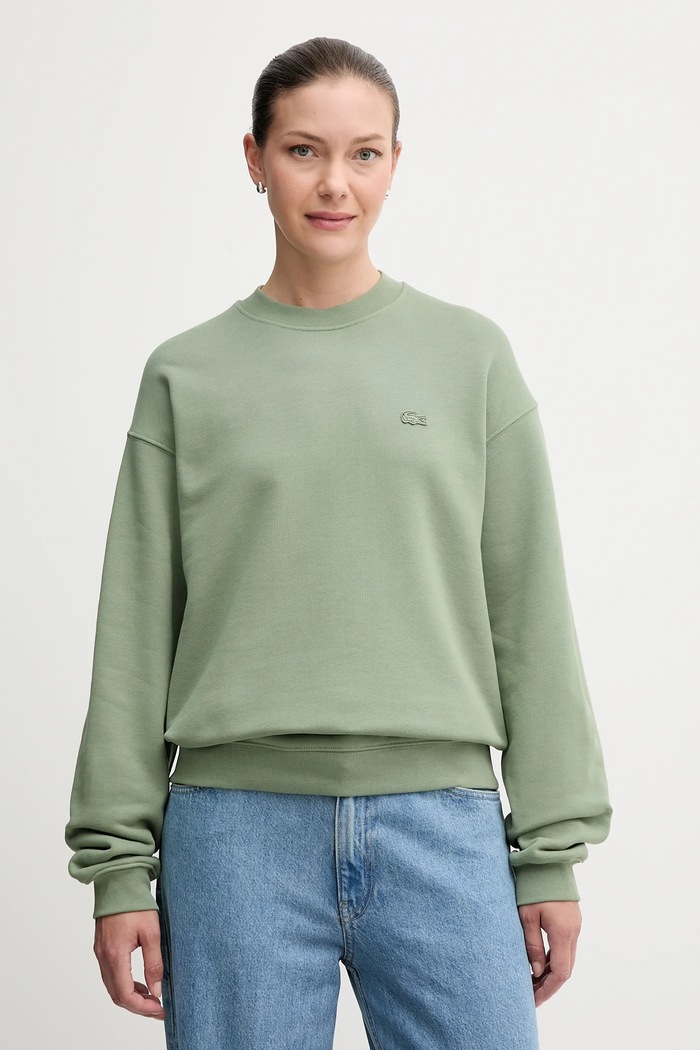 Oblačila Bombažen pulover Lacoste SH7745 zelena