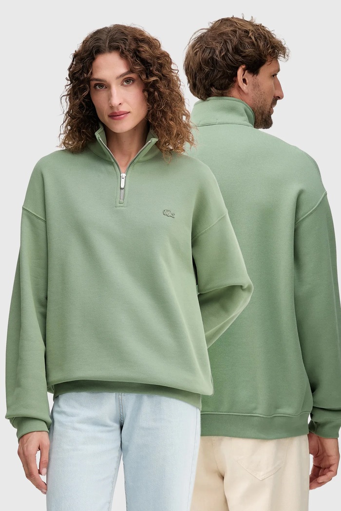 Bavlnená mikina Lacoste bavlna zelená SH7759