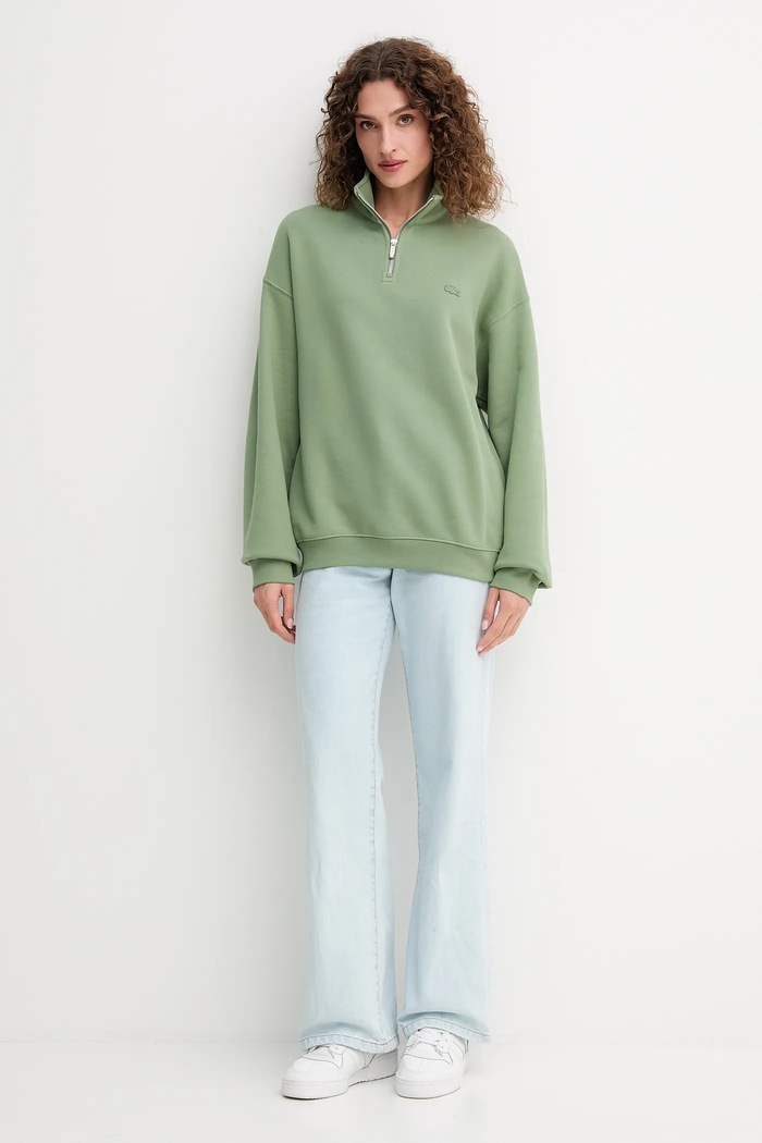 Bavlnená mikina Lacoste SH7759 zelená AW25