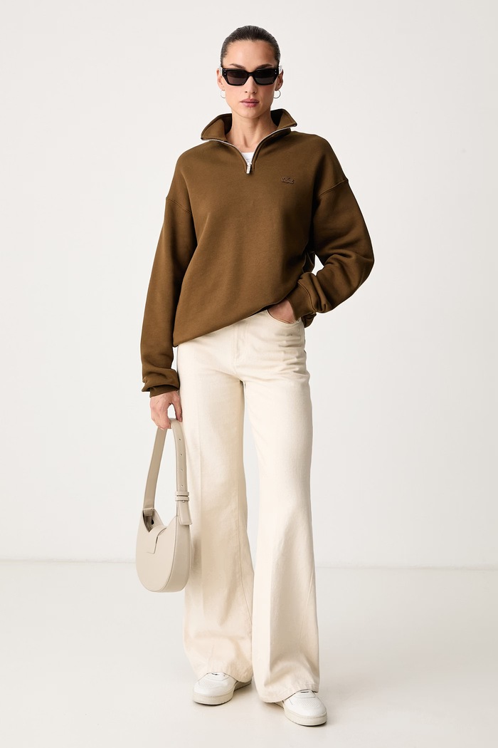 Lacoste Bluza bawełniana SH7759 brązowy AW25