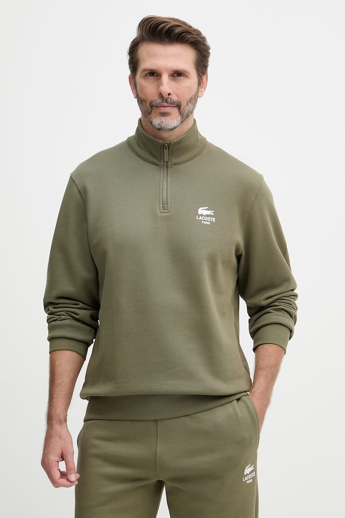 Lacoste bluza bawełniana SH2735 zielony SS26