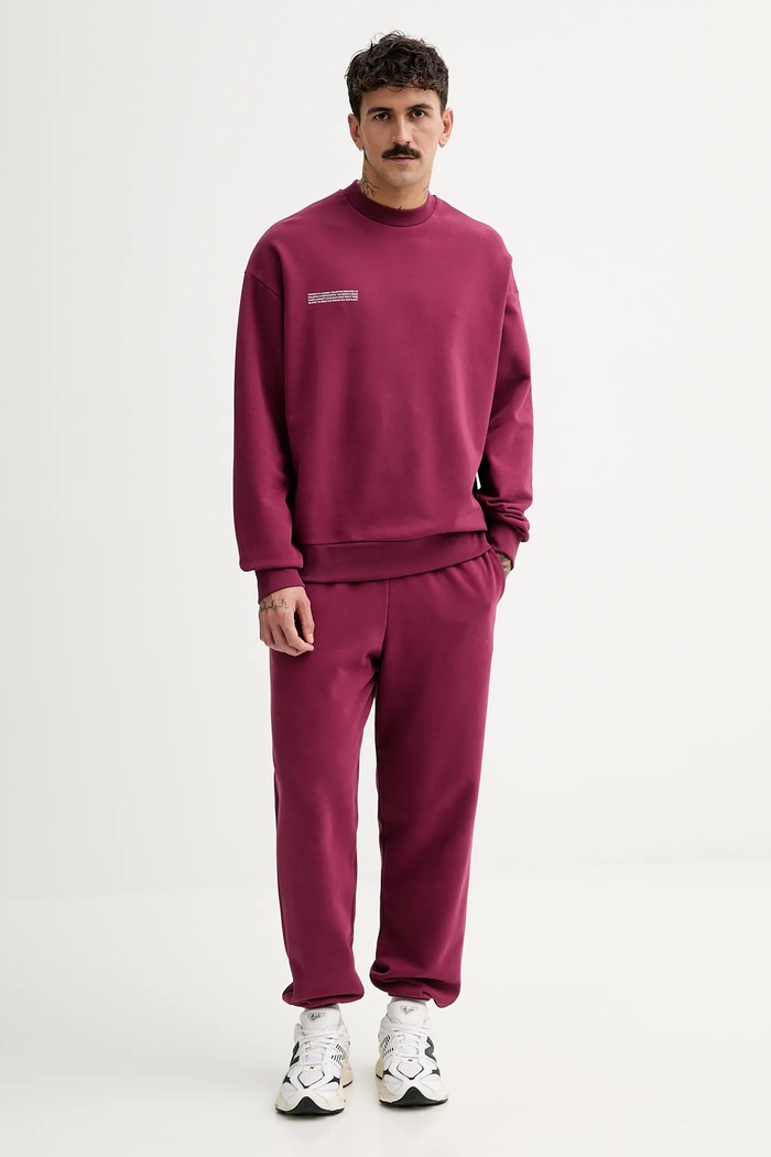 Pangaia hanorac de bumbac 10000183. burgundia AW25
