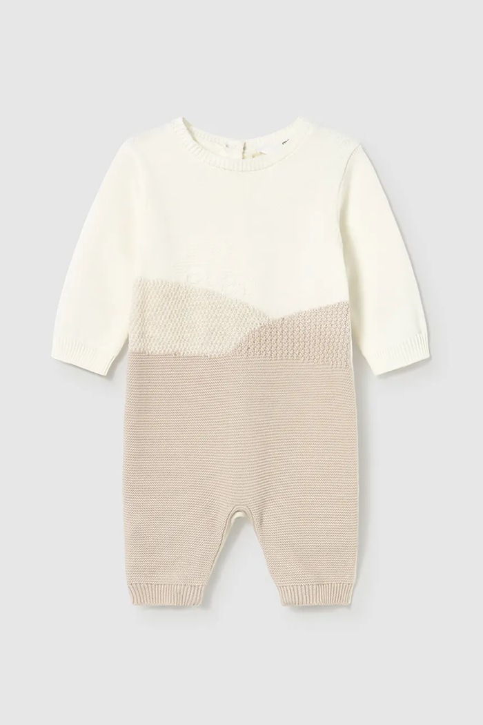 Dětský overal s příměsí vlny Mayoral Newborn Dárkový box béžová 2611.1E.Newborn.9BYA