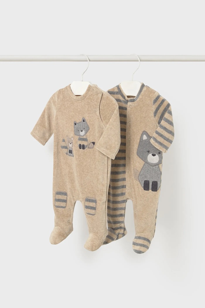 Mayoral Newborn śpioszki niemowlęce 2-pack 2-pack beżowy 2719.1H.Newborn.9BYA