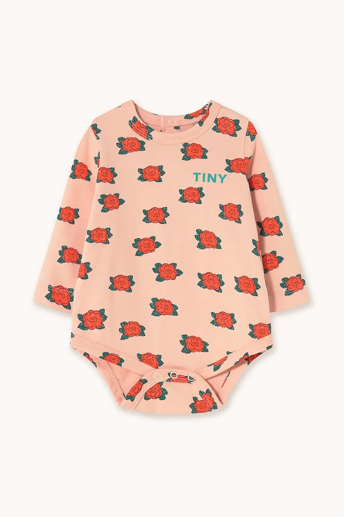 Tinycottons body din bumbac pentru bebeluși CAMELIAS BODY Produs pentru bebe roz AW25.202