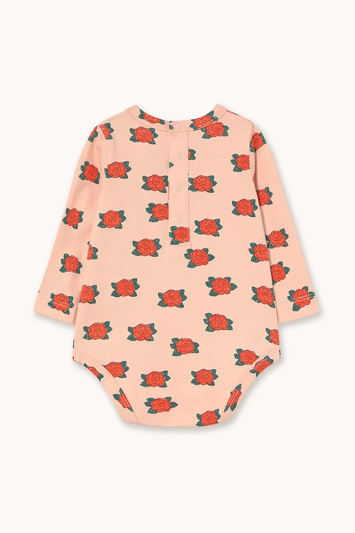 Tinycottons body din bumbac pentru bebeluși CAMELIAS BODY AW25.202 roz AW25