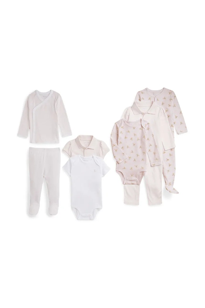 Pamučni komplet za bebe Polo Ralph Lauren 7-pack roza 320981481001