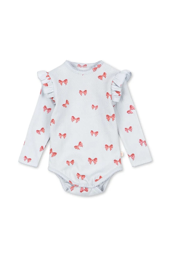 Bavlnené body pre bábätká Konges Sløjd SUI FRILL BODY GOTS Pre bábätká modrá KS104002.9BYA