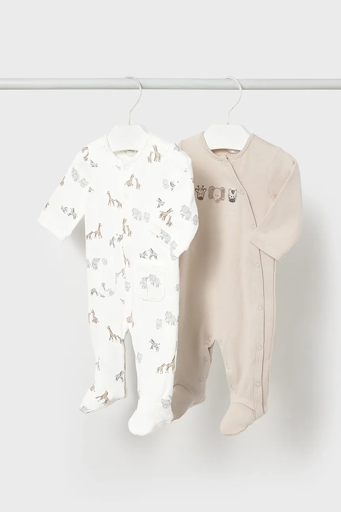Mayoral Newborn pajacyk niemowlęcy 2-pack 2-pack beżowy 2703.2D.Newborn.9BYA