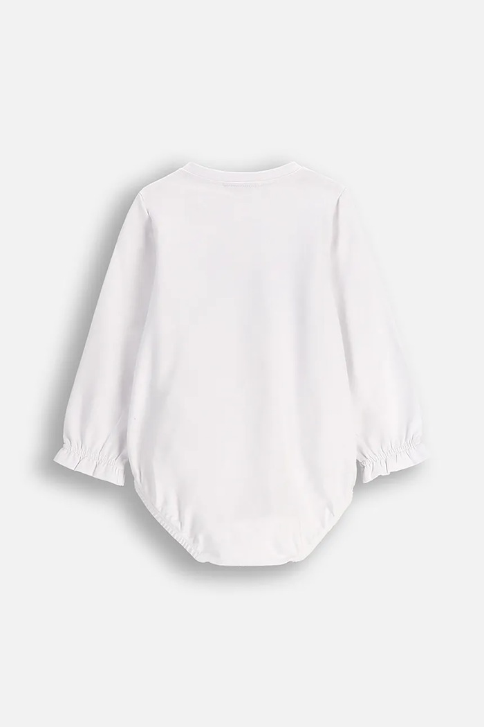 Coccodrillo body pentru bebeluși din bumbac ZC5112103HGN alb AW25