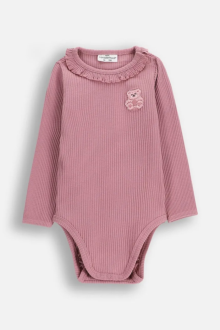 Coccodrillo body di cotone neonato/a Planet friendly rosa ZC5112101TGN