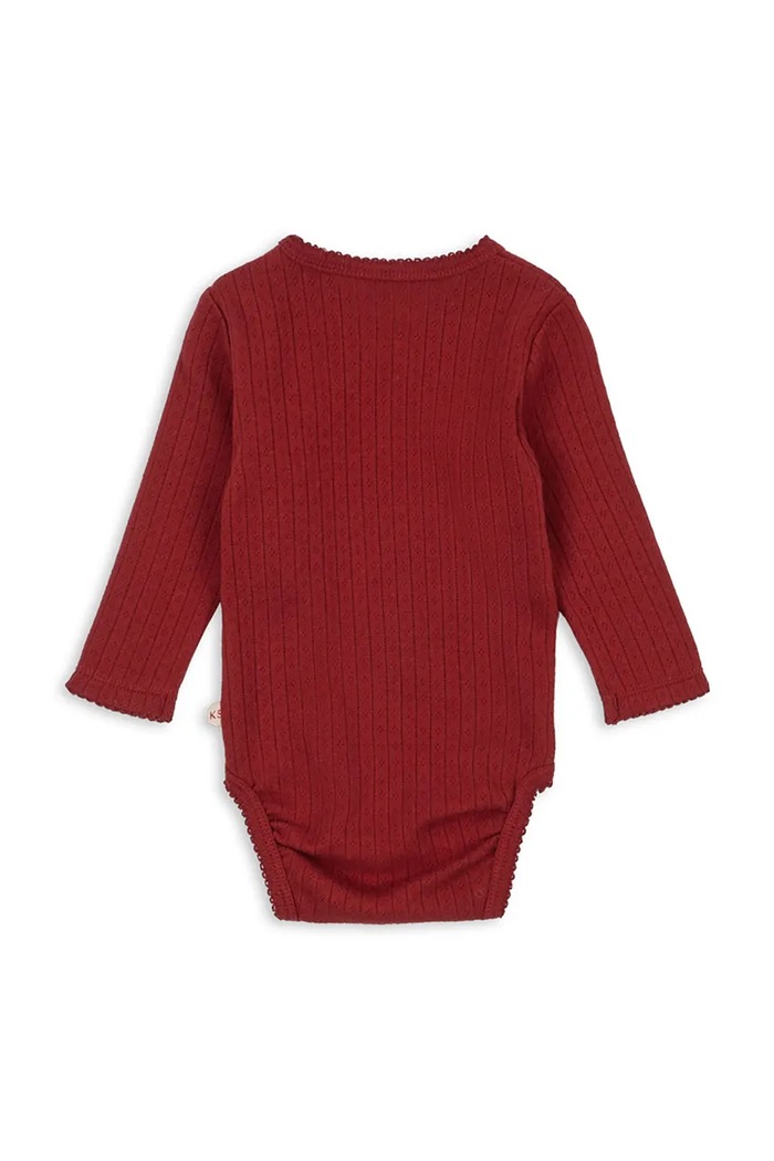 Konges Sløjd body din bumbac pentru bebelusi MINNIE NEWBORN BODY GOTS KS104377.9BYA rosu AW25