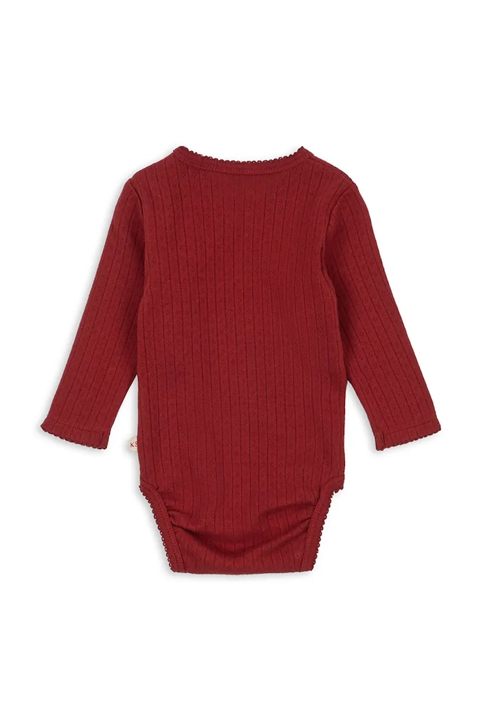 Konges Sløjd body din bumbac pentru bebelusi MINNIE NEWBORN BODY GOTS KS104377.9BYA rosu AW25