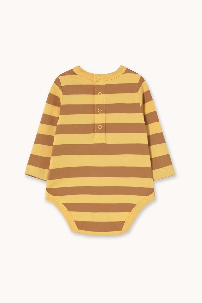 Tinycottons body din bumbac pentru bebeluși STRIPES KNIT BODY AW25.021 galben AW25