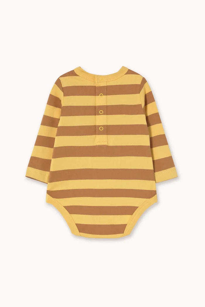 Tinycottons body din bumbac pentru bebeluși STRIPES KNIT BODY AW25.021 galben AW25