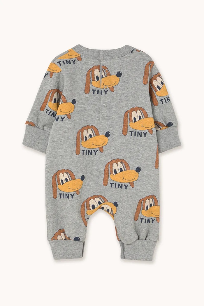 Pamučni kombinezon za bebe Tinycottons DOGS ONE-PIECE AW25.069 siva AW25