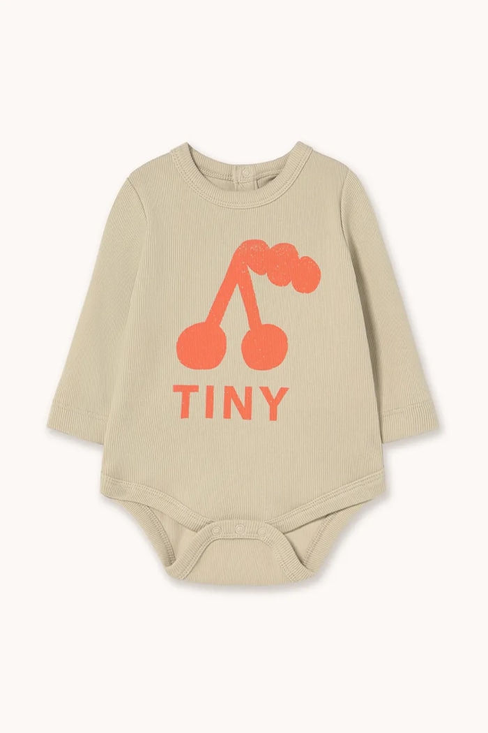 Tinycottons body bebe CHERRY GRAPHIC RIB BODY Produs pentru bebe bej AW25.330