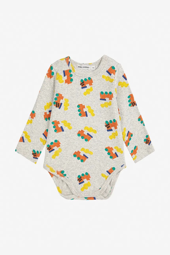 Bobo Choses body bebe Choo Choo 225AB026 gri AW25