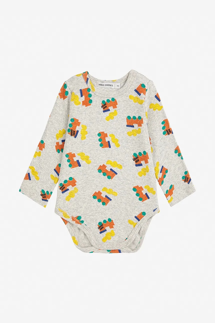 Bobo Choses body bebe Choo Choo 225AB026 gri AW25