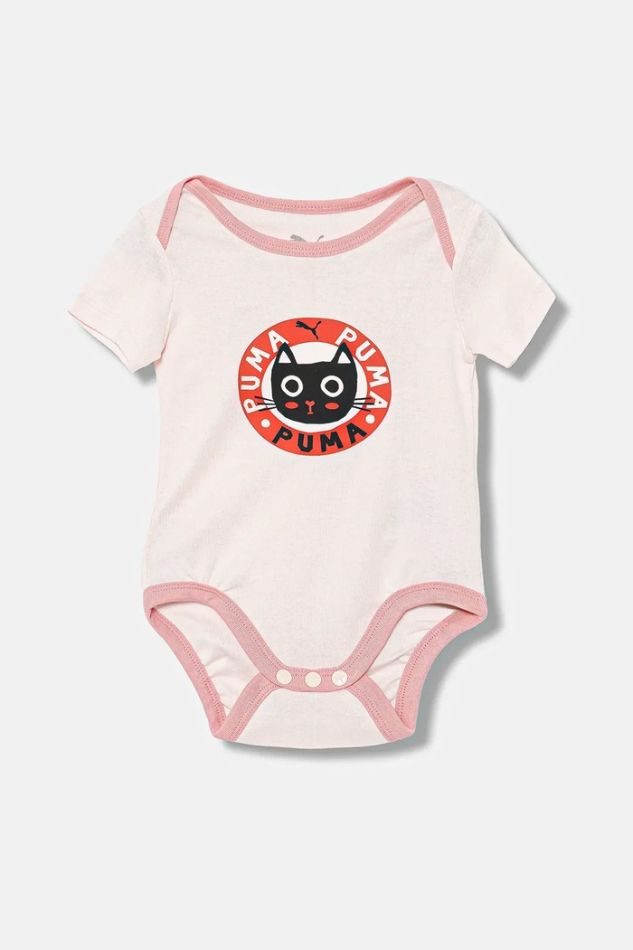 Бебешко боди от памук Puma MINICATS Newborn 2-Pack Graphic Bodysuit Set INF (2 броя) розов 689736
