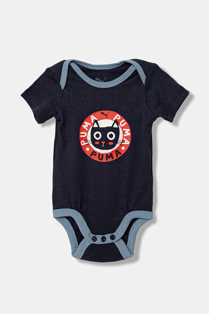 Бебешко боди от памук Puma MINICATS Newborn 2-Pack Graphic Bodysuit Set INF (2 броя) 689736 син AW25