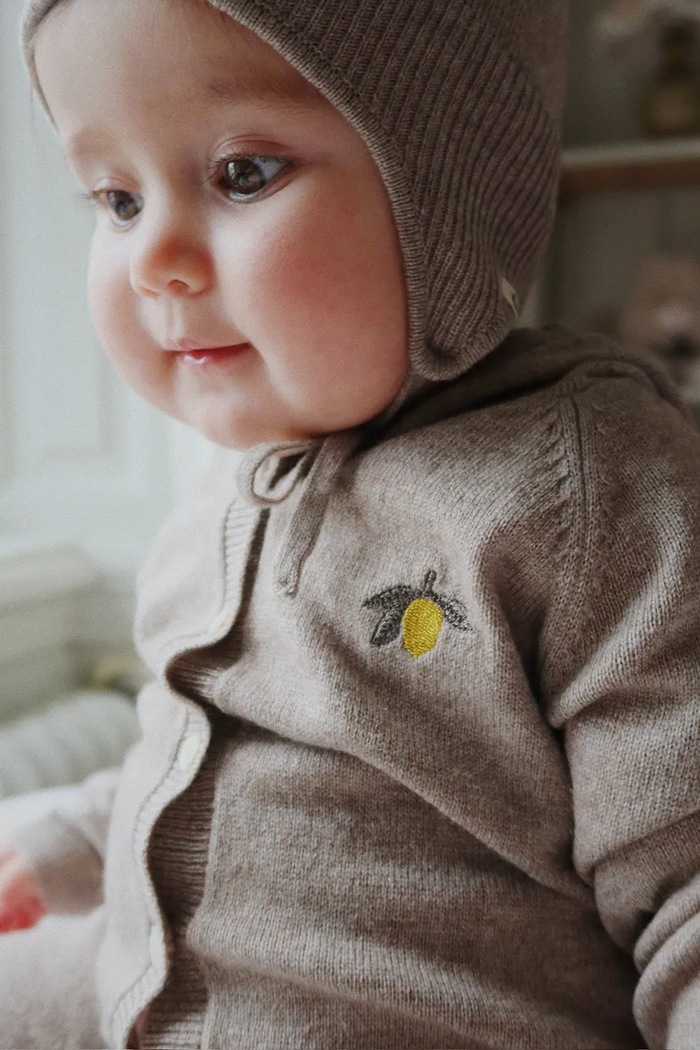 Overal pre bábätká Konges Sløjd MATTOU KNIT ONESIE hnedá KS103904.9BYA