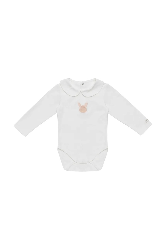 Bavlnené body pre bábätká Donsje Davo Bodysuit Fluffy Bunny 3030109 biela AW25