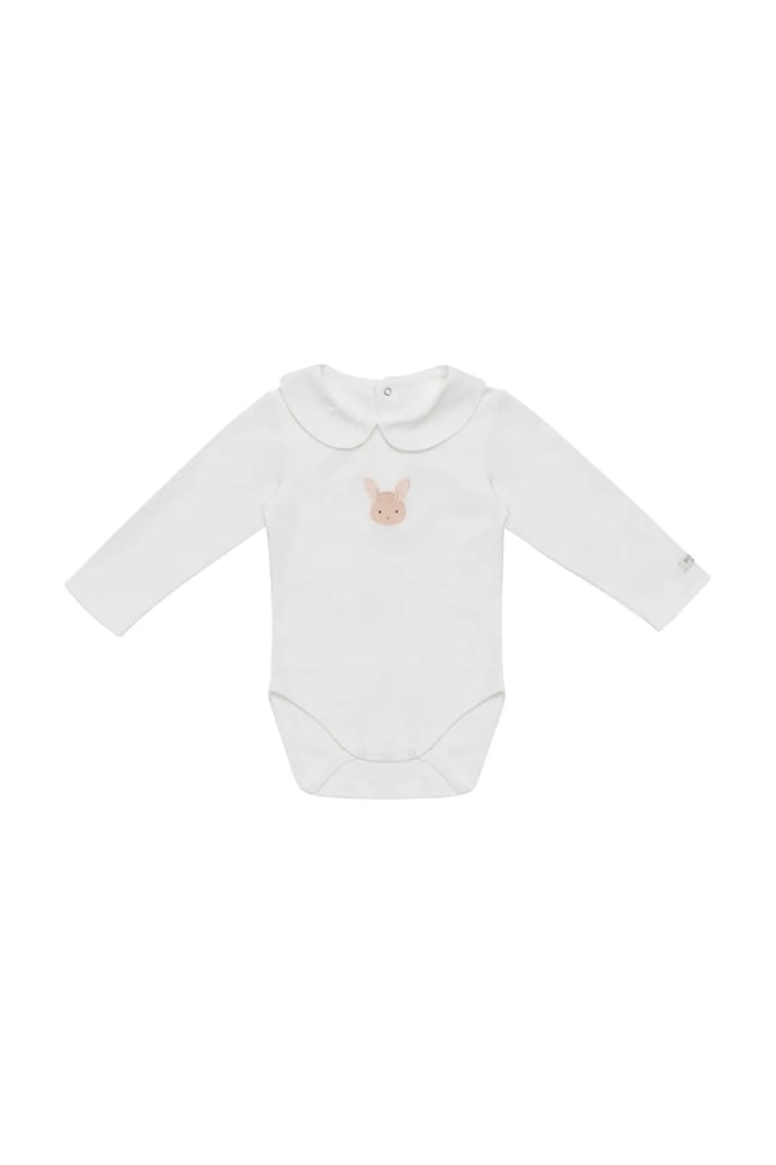 Bavlnené body pre bábätká Donsje Davo Bodysuit Fluffy Bunny 3030109 biela AW25