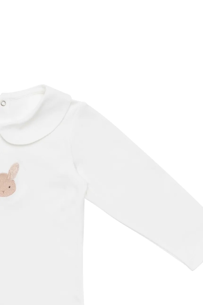 Bavlnené body pre bábätká Donsje Davo Bodysuit Fluffy Bunny biela 3030109