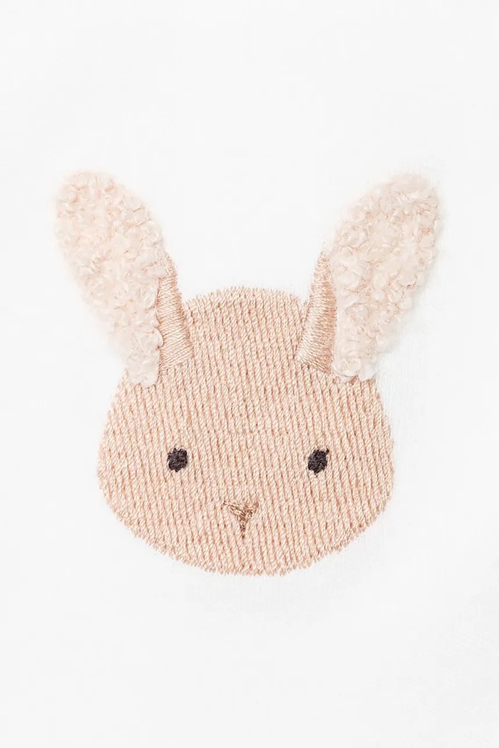 Bavlnené body pre bábätká Donsje Davo Bodysuit Fluffy Bunny 3030109 biela