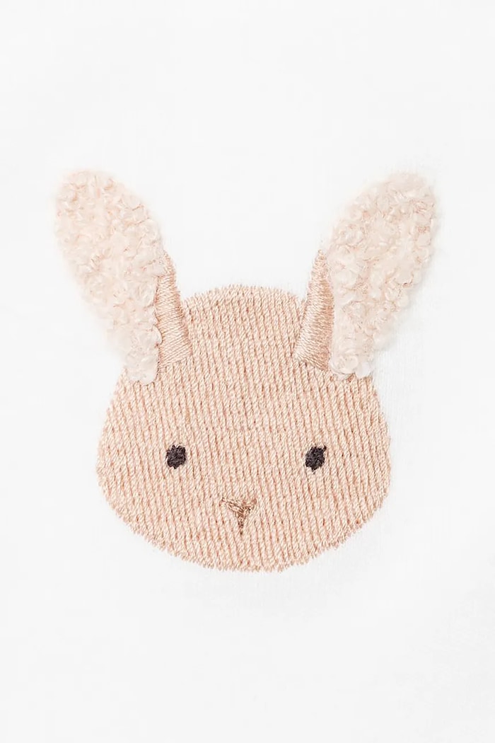 Bavlnené body pre bábätká Donsje Davo Bodysuit Fluffy Bunny 3030109 biela